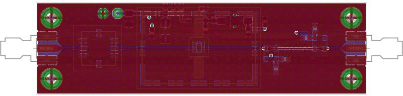 DAB+ Amplifier Design on PCB View of the designed DAB+ amplifier on a PCB in schematic form.