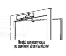 Montaż samozamykacza przy 7cm wnęce od ościeżnicy do drzwi
