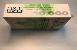 NXT Gear 30,000 mAh power bank box with printed features and branding.