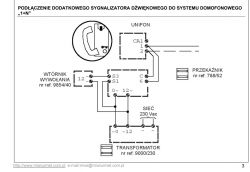 Schemat podłączenia sygnalizatora dźwiękowego do domofonu 1+N.