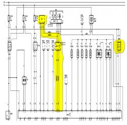 Schemat połączeń CAN i zasilania w Renault Kangoo.