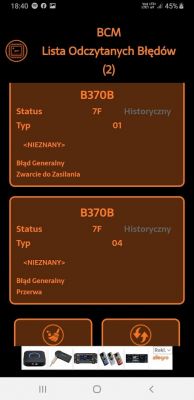 Opel Astra J - Błąd B370B, brak napięcia na przewodzie wycieraczki