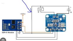 Connection diagram of ESP-01 with INA219 current sensor.