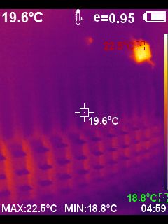 Thermal Visualization of Energy Storage Thermal image of an energy storage with 18650 cells