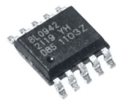 Close-up of an integrated circuit labeled BL0942 with additional numbers and letters.