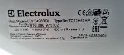 Tabliczka znamionowa suszarki Electrolux EDH3498RDL z danymi technicznymi