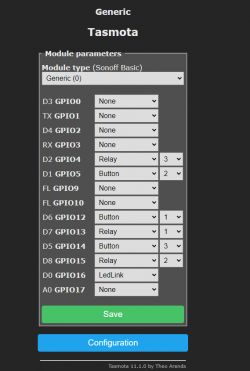 [ESP8266] Potrójny włącznik z WiFi i RF433 z eBay - Tasmota, szablon, piny