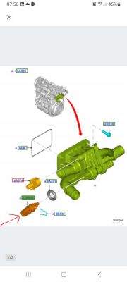 Lokalizacja czujnika temperatury płynu chłodzącego w silniku Reno Trafic III 1,6dci 92kw 2016r