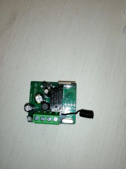 Electronic module with components on a white background
