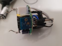 Close-up of the interior of a smart socket with a CB2S module.