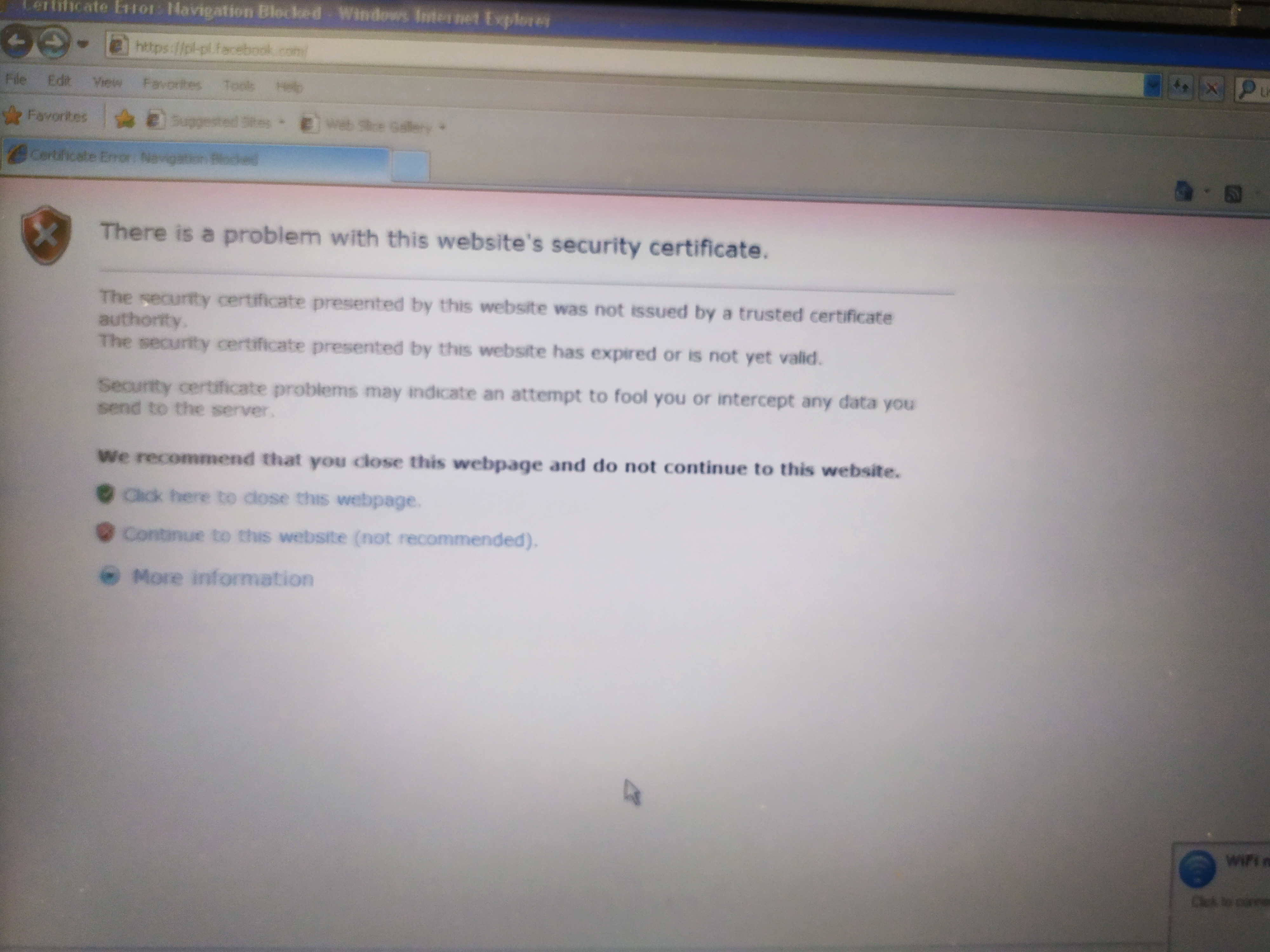 Problem z otwieraniem stron internetowych w Windows XP