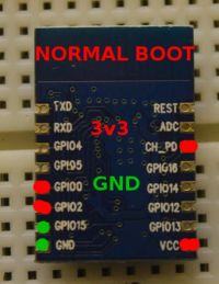 [ESP8266] How to connect GPIO15, GPIO2, GPIO0 in ESP-12-E for flashing and UART?