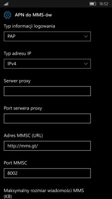 Windows Phone - Konfiguracja APN do MMS Windows Phone - Konfiguracja APN do MMS