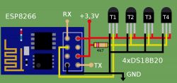 Pomiar temperatury z wielu czujników DS18b20 po WiFi za pomocą ESP8266 Pomiar temperatury z wielu czujników DS18b20 po WiFi za pomocą ESP8266