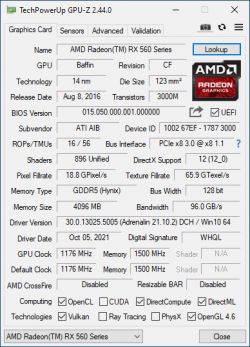 Problem z kartą graficzną AMD Radeon RX 560 Series.