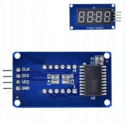 Moduł wyświetlacza LED TM1637 z płytką kontrolera.