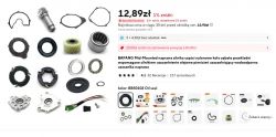Zestaw części do naprawy silnika BAFANG, w tym uszczelki, przekładnie i pierścienie.