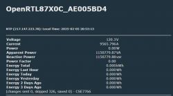 Screenshot of OpenRTL87X0C interface displaying energy data