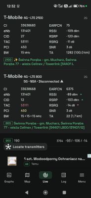 Internet 5G/LTE 49.825762,19.498262 - Play czy inny operator i ZTE MC889?