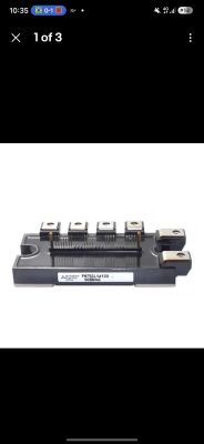 Mitsubishi power module with metal screw terminals on a white background