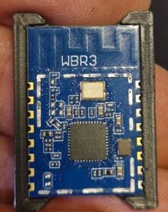Close-up of a WBR3 module encased in a black frame.