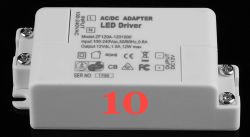 Zasilacz LED 12 V DC o mocy 12 W z wejściem 100–240 V AC i oznaczeniem modelu ZF120A-1201000