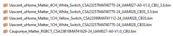 Screenshot showing Uascent and Capureye binary files.