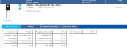 Karta produktu tranzystora BD140-16 z widocznymi danymi technicznymi