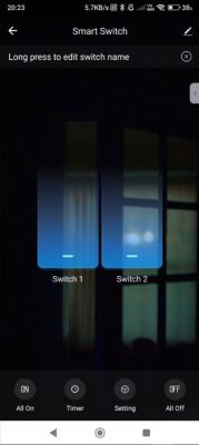 Smart Switch App Interface App interface for controlling a smart switch with two sliders.