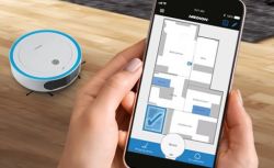 Wnętrze odkurzacza smart/robota sprzątającego z WiFi Medion 13277