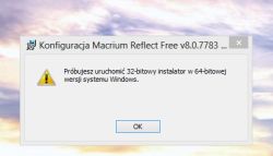 Komunikat błędu: próba uruchomienia 32-bitowego instalatora na 64-bitowym systemie Windows
