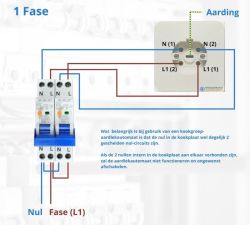 Schemat elektryczny jednofazowego podłączenia płyty indukcyjnej z osobnymi przewodami neutralnymi