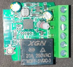 PCB of a smart Wi-Fi switch with electronic components.