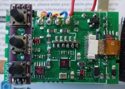 Close-up of a circuit board with numbered components.