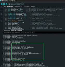 Arduino IDE interface with code and serial monitor.