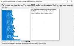 Screenshot of Tuya Config Quick Viewer showing device configuration in JSON format.