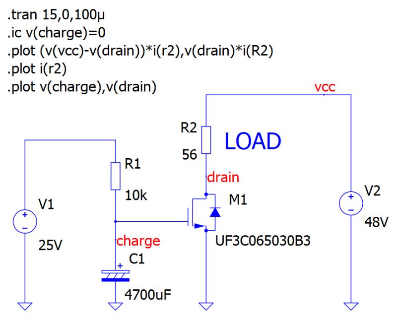 Schemat obwodu elektronicznego z ograniczeniem prądowym