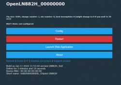 User interface for OpenLN882H device with configuration options.