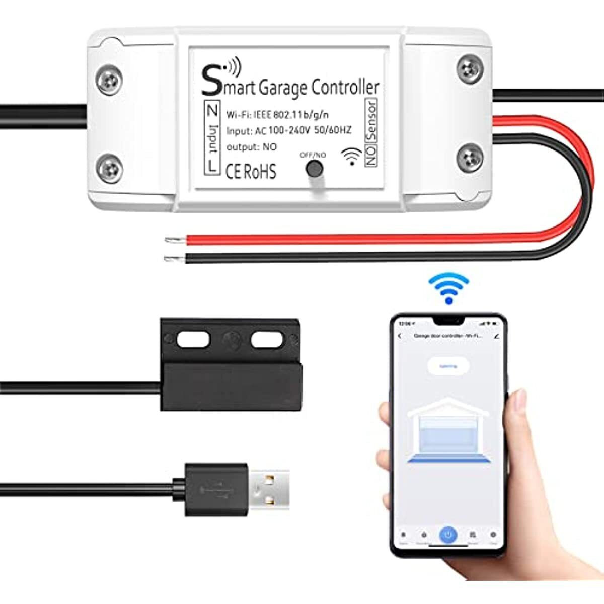 Modified Athom Garage Door Opener Kit with BK7231T (WB2S) Chip