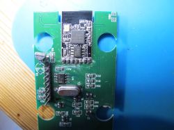 Close-up view of a circuit board with electronic components.