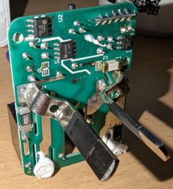 Interior of Arlec PC191HA Plug Socket Image of the interior of the Arlec PC191HA plug socket showing electronic components.