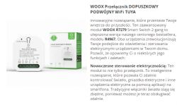 Woox R7279 – WiFi Relay Module with Buzzer Packaging and description of the Woox R7279, a dual in-wall WiFi relay module.