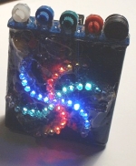 Kieszonkowy kolorofon. Mocna diody LED i układ tranzystorowy.