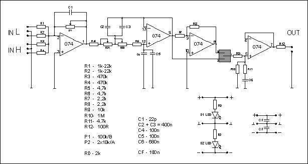 Poszukuje schematu aktywnego filtra do suba na tranzystorach
