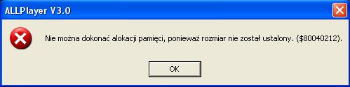 Błąd odtwarzania filmu w Allplayer i WMP - tylko jeden plik