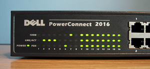 Dell PowerConnect 2016 - diody świecą, brak połączenia z siecią