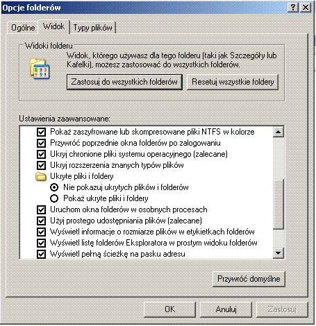 Windows XP nie pokazuje plików ukrytych - jak to naprawić?