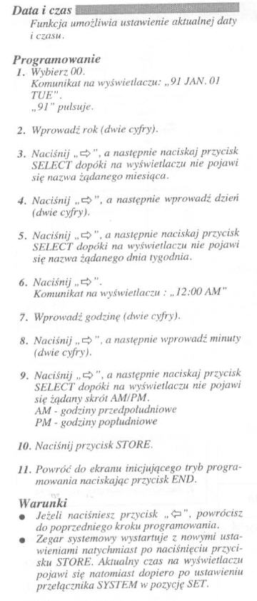 centalka panasonic EASA-PHONE + KX-T7030 - zmiana czasu