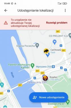 XIAOMI POCO F3 8/256 GB - aktualizowanie udostępnianej lokalizacji