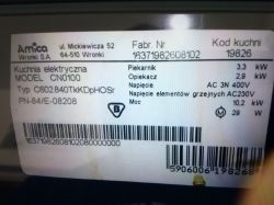 Piekarnik Amica CN 0100 - nie działa Piekarnik Amica CN 0100 - nie działa
